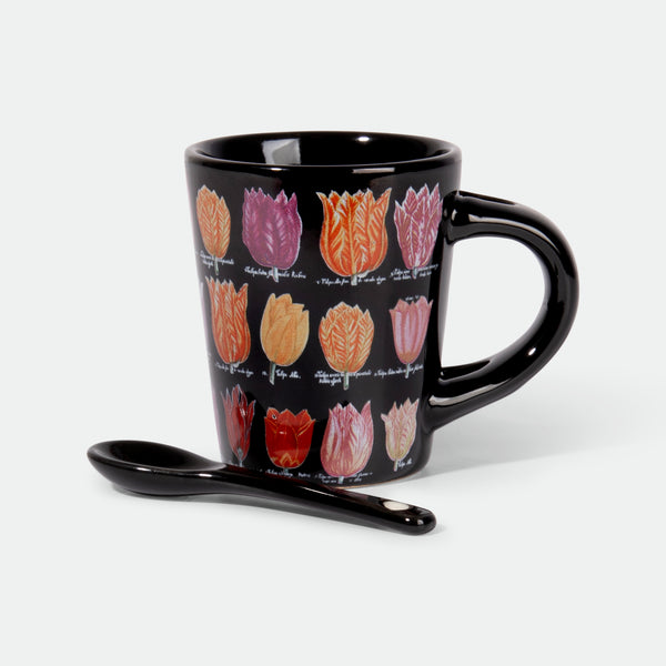 Robin Ruth Espresso Mug With Spoon - Tulips