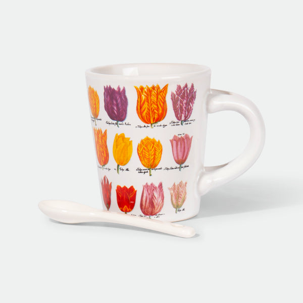 Robin Ruth Espresso Mug With Spoon - Tulips