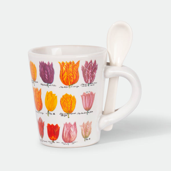 Robin Ruth Espresso Mug With Spoon - Tulips