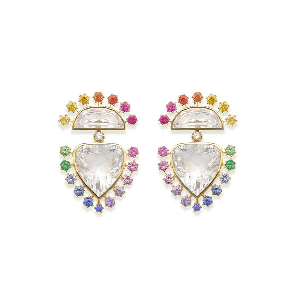 robinson pelham Daystar Rainbow Rock Crystal Earrings