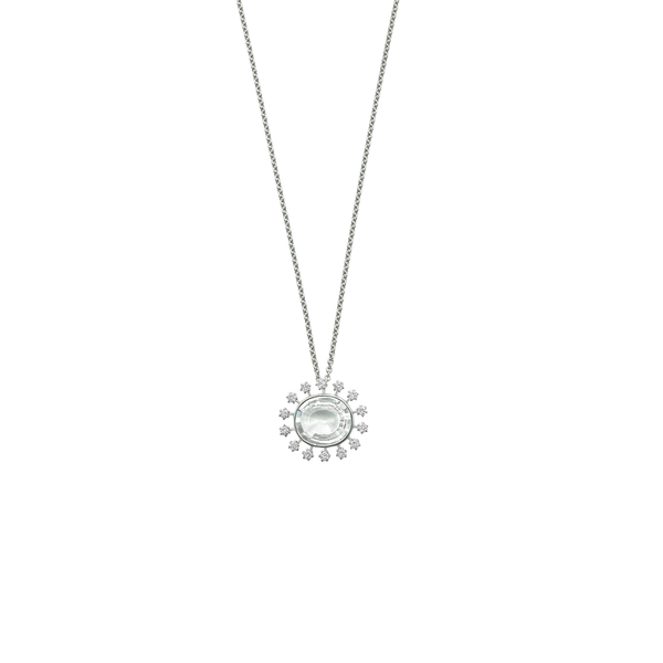 robinson pelham Daystar White Gold Diamond Sun Pendant