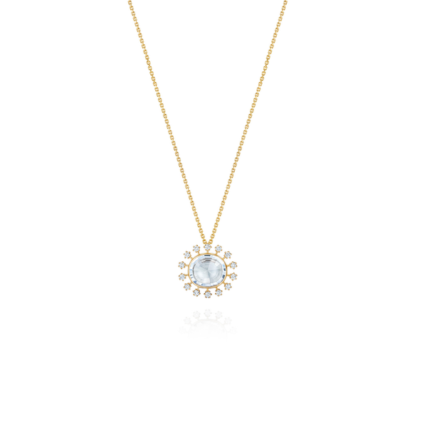 robinson pelham Daystar Yellow Gold Diamond Sun Pendant