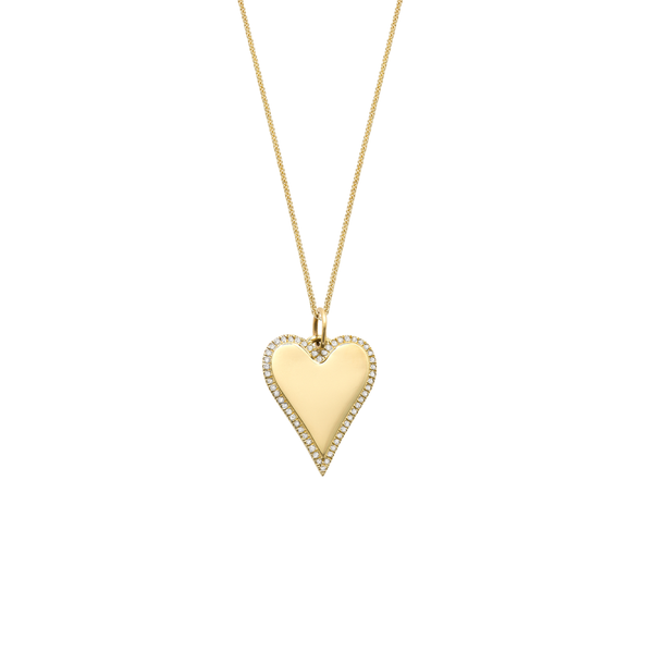 robinson pelham Diamond Surround Heart Drop Pendant