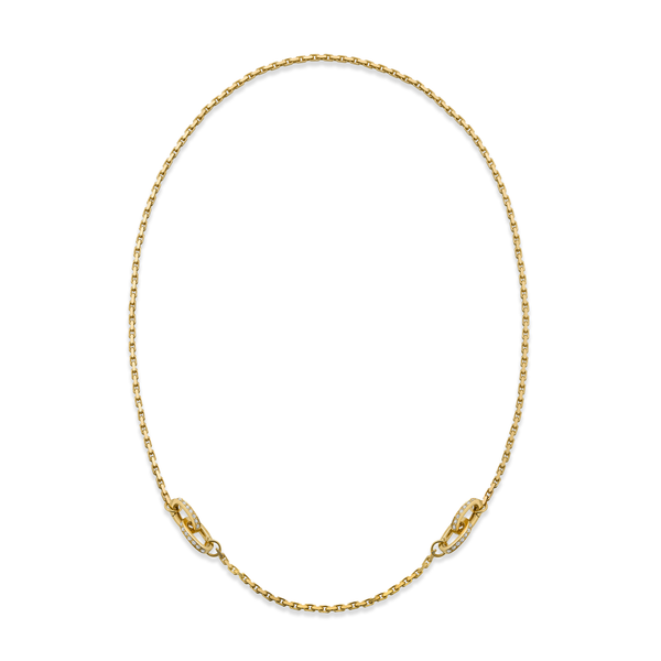 robinson pelham Double Act Box Chain with Diamond Clasps