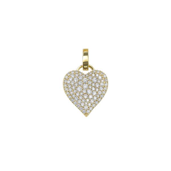 Robinson Pelham Fortune Diamond Pave Heart In 14ct Yellow Gold