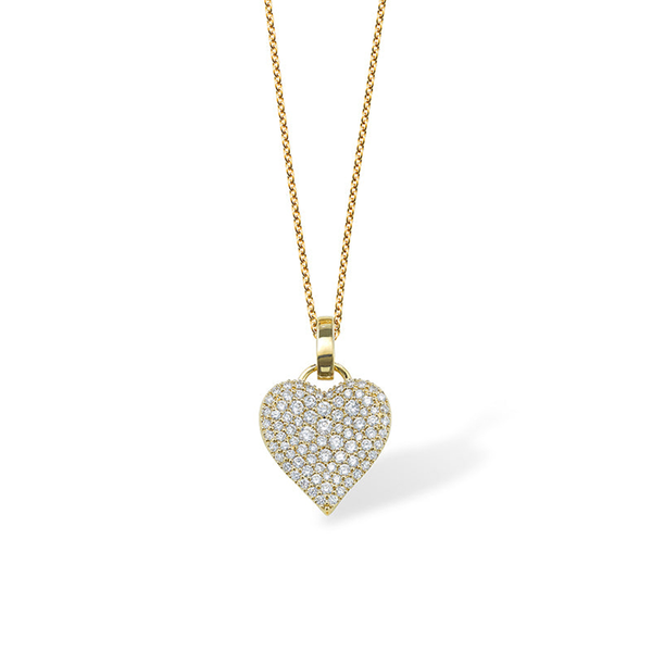 robinson pelham Fortune diamond pave heart in 14ct yellow gold