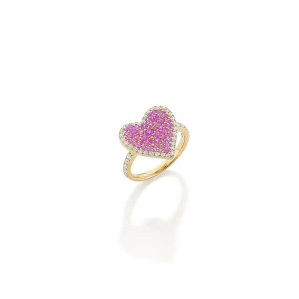 Robinson Pelham Fortune Pave Heart Pink Sapphires Ring
