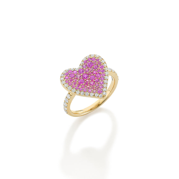 robinson pelham Fortune Pave Heart Pink Sapphires Ring