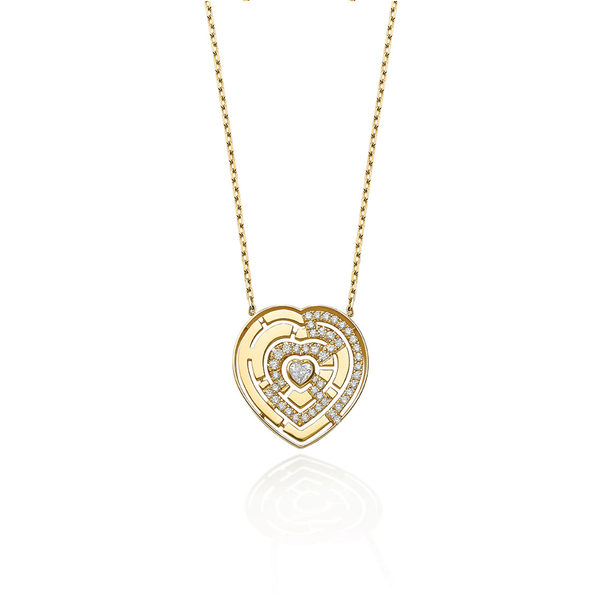 robinson pelham Heart Labyrinth Pendant with diamond