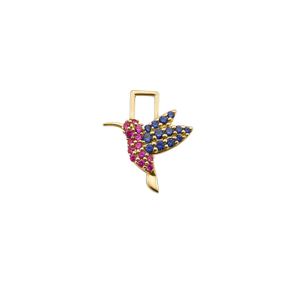 robinson pelham Hummingbird Pink and Blue Sapphire EarWish