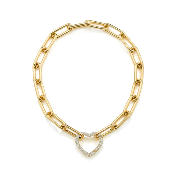 robinson pelham Identity Necklace with Diamond Heart Clasp