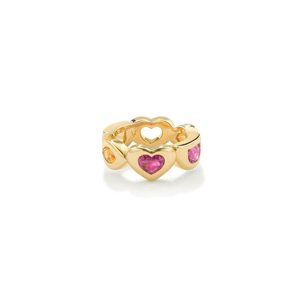 Robinson Pelham Medium Pink And Orange Eye Love U Ring