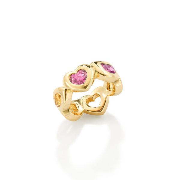 robinson pelham Medium Pink and Orange Eye Love U Ring