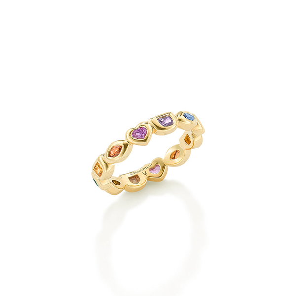 robinson pelham Mini Rainbow Eye Love U Eternity Ring