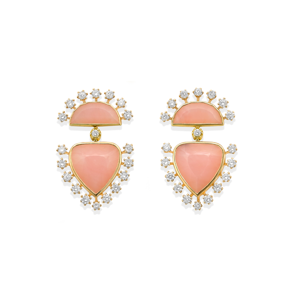 robinson pelham Daystar Pink Opal Earrings