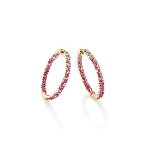robinson pelham Disco Hoop Earrings Pink