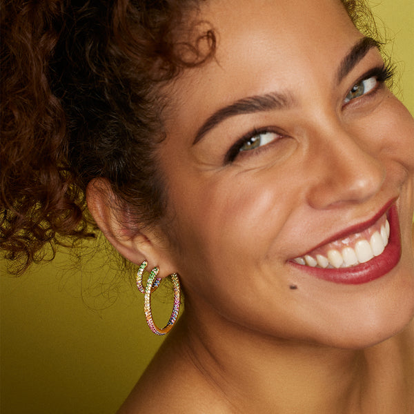 Robinson Pelham Disco Hoop Earrings Rainbow