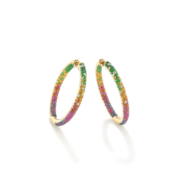 robinson pelham Disco Hoop Earrings Rainbow