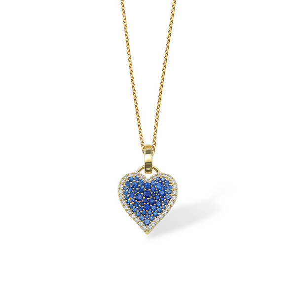 robinson pelham Fortune Blue Sapphire Pave Heart