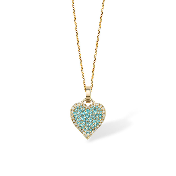 robinson pelham Fortune Blue Topaz Pave Heart