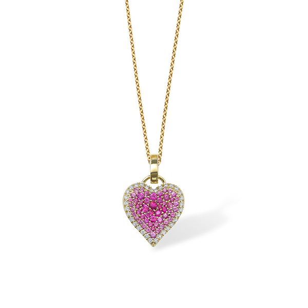 robinson pelham Fortune Pink Sapphire Pave Heart