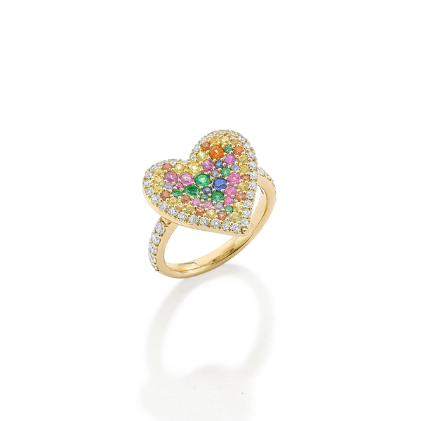 robinson pelham Fortune Rainbow Pave Heart Ring