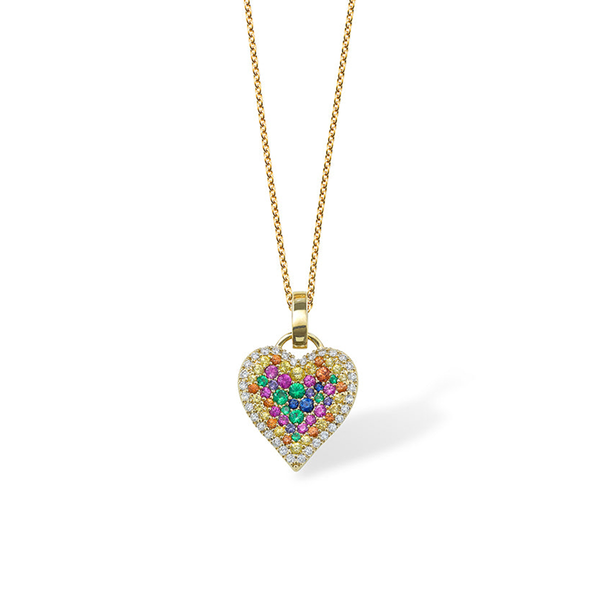 robinson pelham Fortune Rainbow Pave Heart
