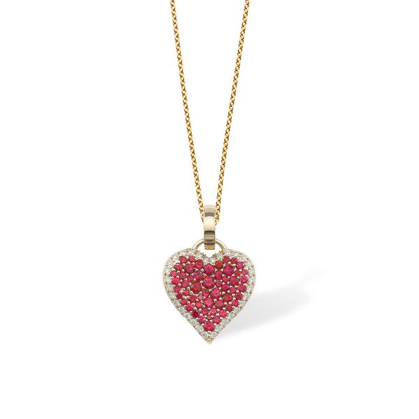 robinson pelham Fortune Ruby Pave Heart