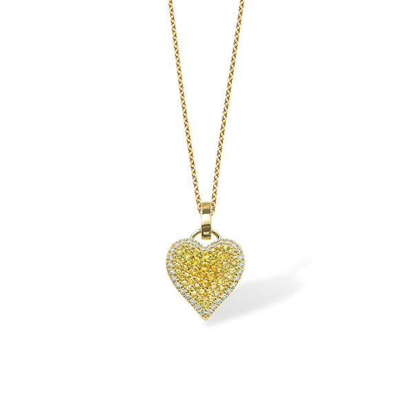 robinson pelham Fortune Yellow Sapphire Pave Heart