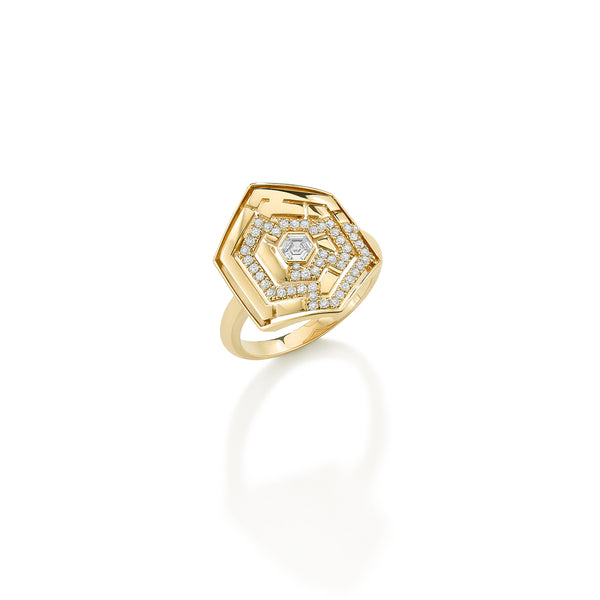 robinson pelham Labyrinth Hexagon Ring