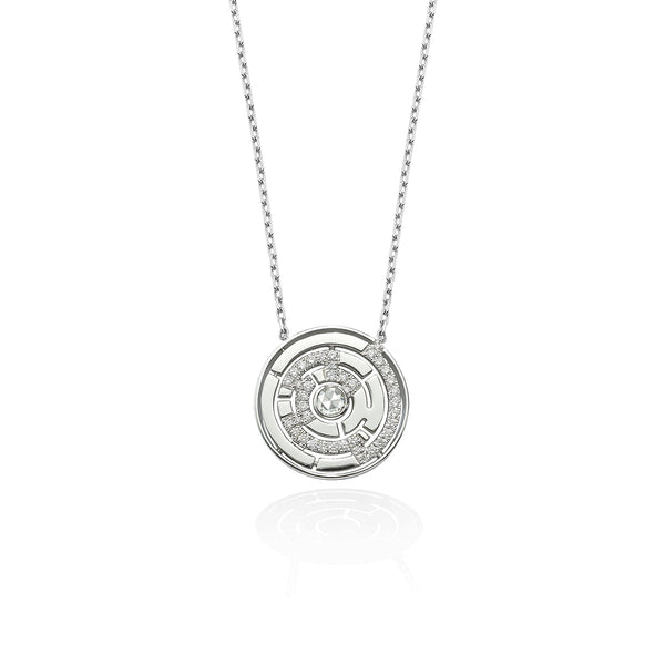 Robinson Pelham Labyrinth Round Diamond Pendant