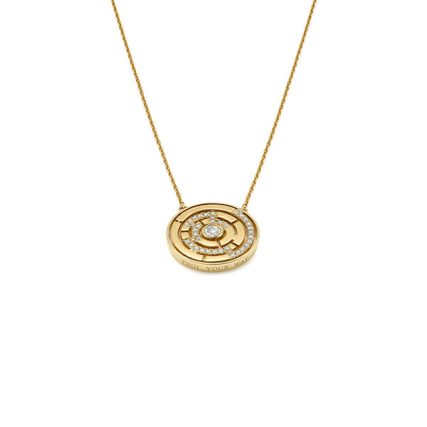 Robinson Pelham Labyrinth Round Diamond Pendant