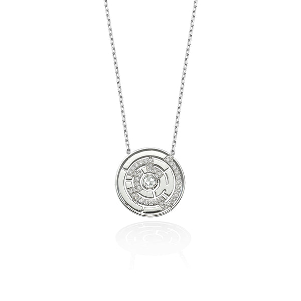 robinson pelham Labyrinth Round Diamond Pendant