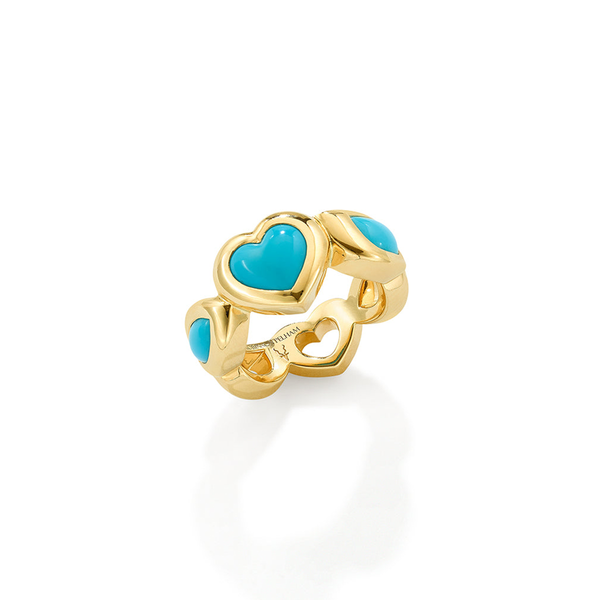 robinson pelham Large Turquoise Eye Love U Ring