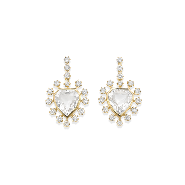 robinson pelham Mini Daystar Rock Crystal Earrings