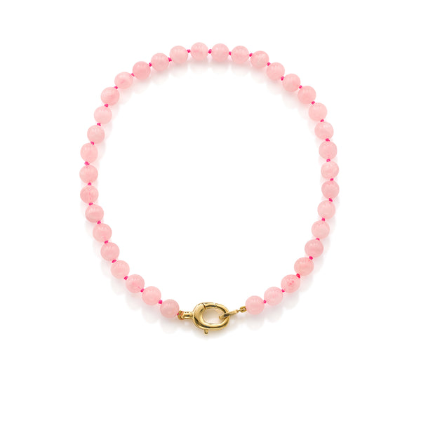 robinson pelham Rebel Rose Quartz Bead Necklace