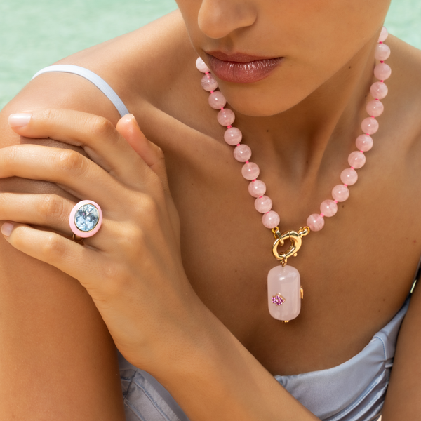 Robinson Pelham Rose Quartz Stereo Pendant