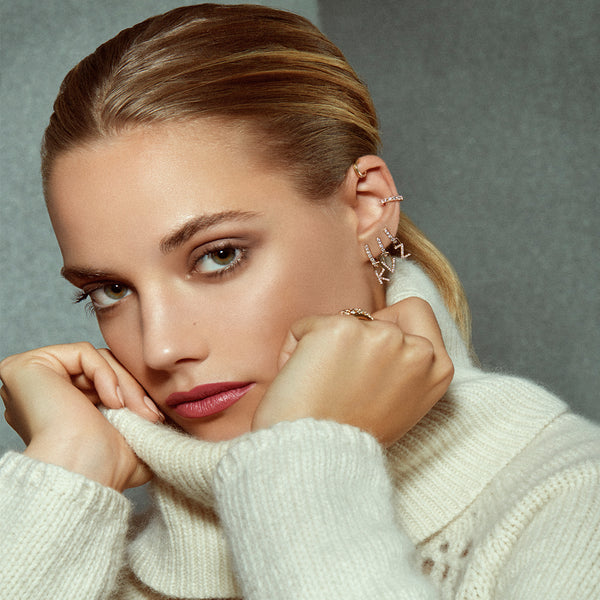 Robinson Pelham Single Orb Hoop White Gold Mini