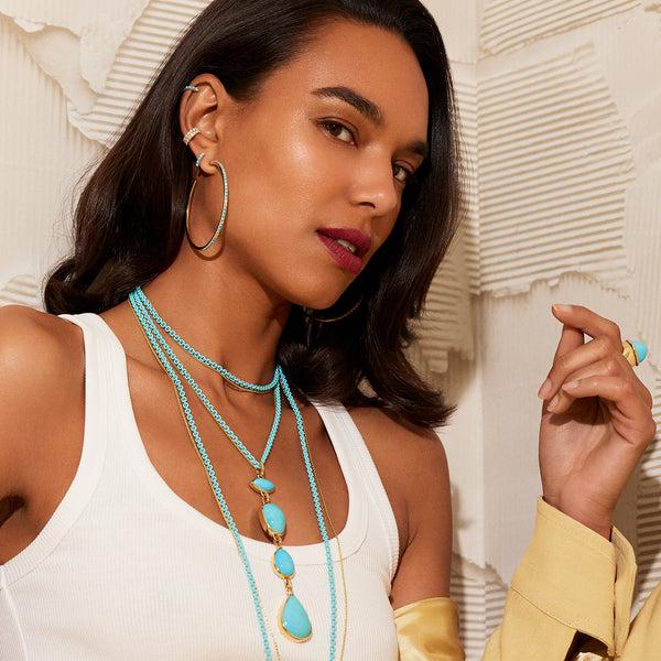 Robinson Pelham SuperG Diamond And Turquoise Orbs