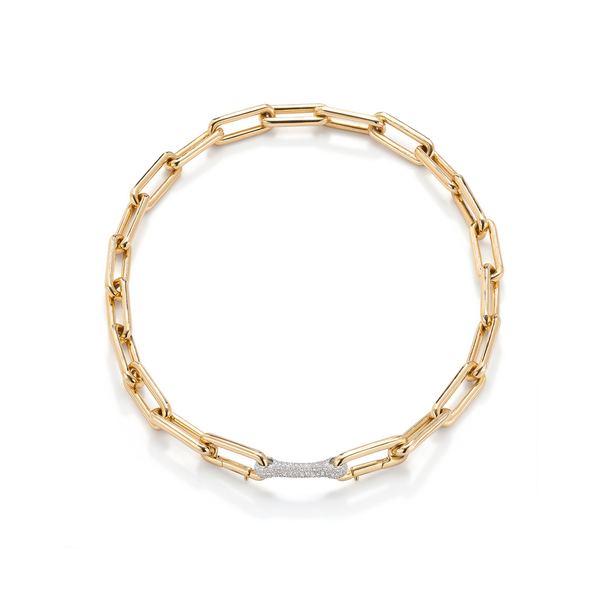 robinson pelham Short Identity Necklace With Diamond Bar