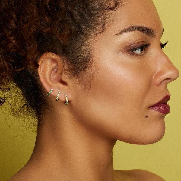 Robinson Pelham Single Orb Hoop Black Diamond Large