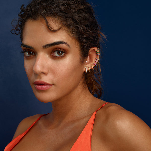 Robinson Pelham Single Orb Hoop Orange Sapphire Mini