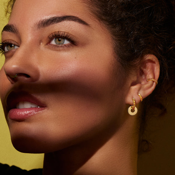 Robinson Pelham Single Orb Hoop Orange Sapphires Midi