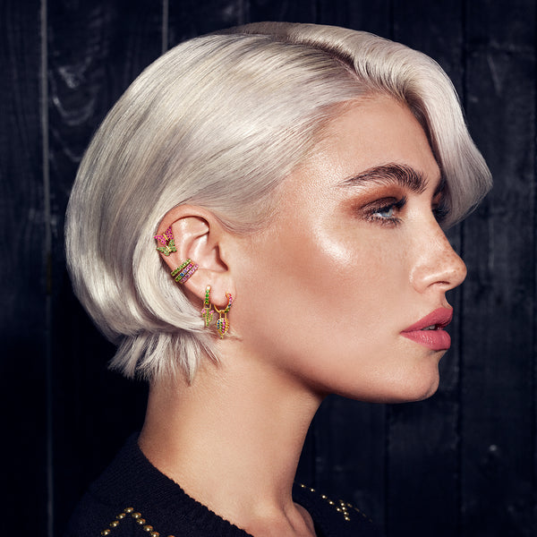 Robinson Pelham Single Orb Hoop Rainbow Sapphires Midi