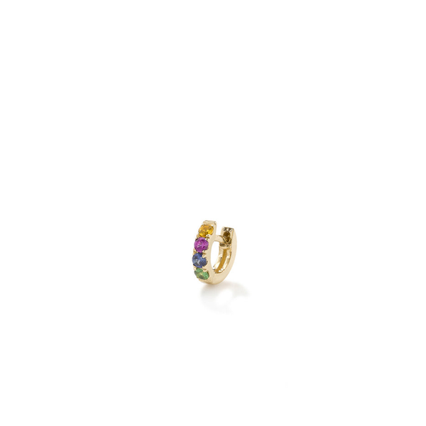 robinson pelham Single Orb Hoop Rainbow Sapphires Mini