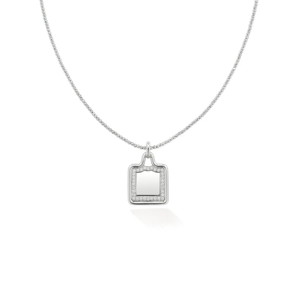 robinson pelham Small Diamond Cipher Tag White Gold