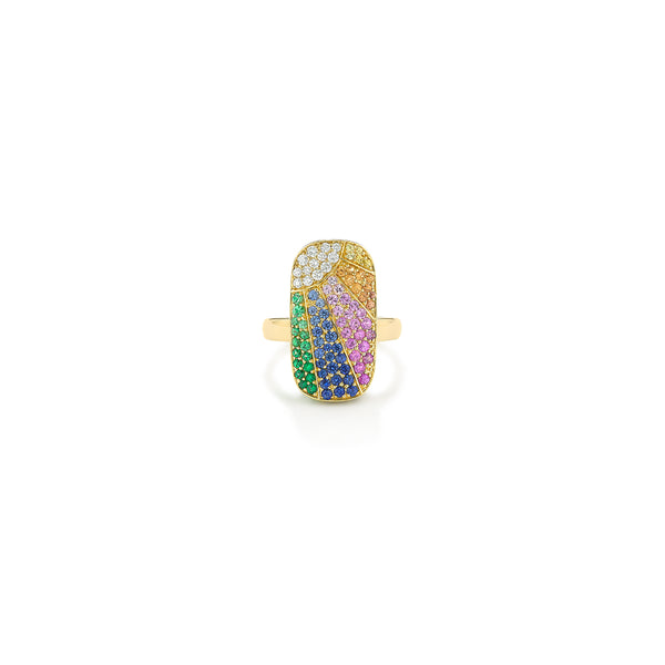 Robinson Pelham Synchronicity Rainbow Ray Inner Ring In 18ct Yellow Gold