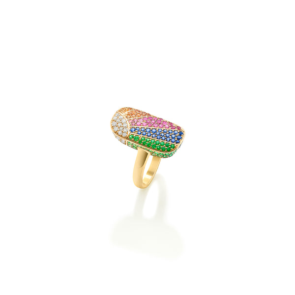 robinson pelham Synchronicity Rainbow Ray Inner Ring in 18ct Yellow Gold