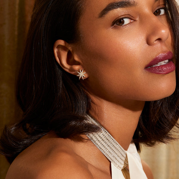 Robinson Pelham Tsar Star Blaze Pink Sapphire Stud Earrings