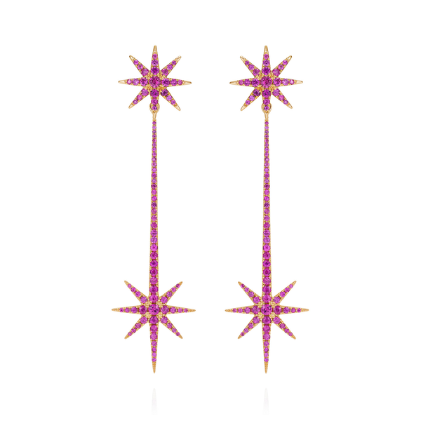 robinson pelham Tsar Star Blaze Pink Sapphire Studs And Drops